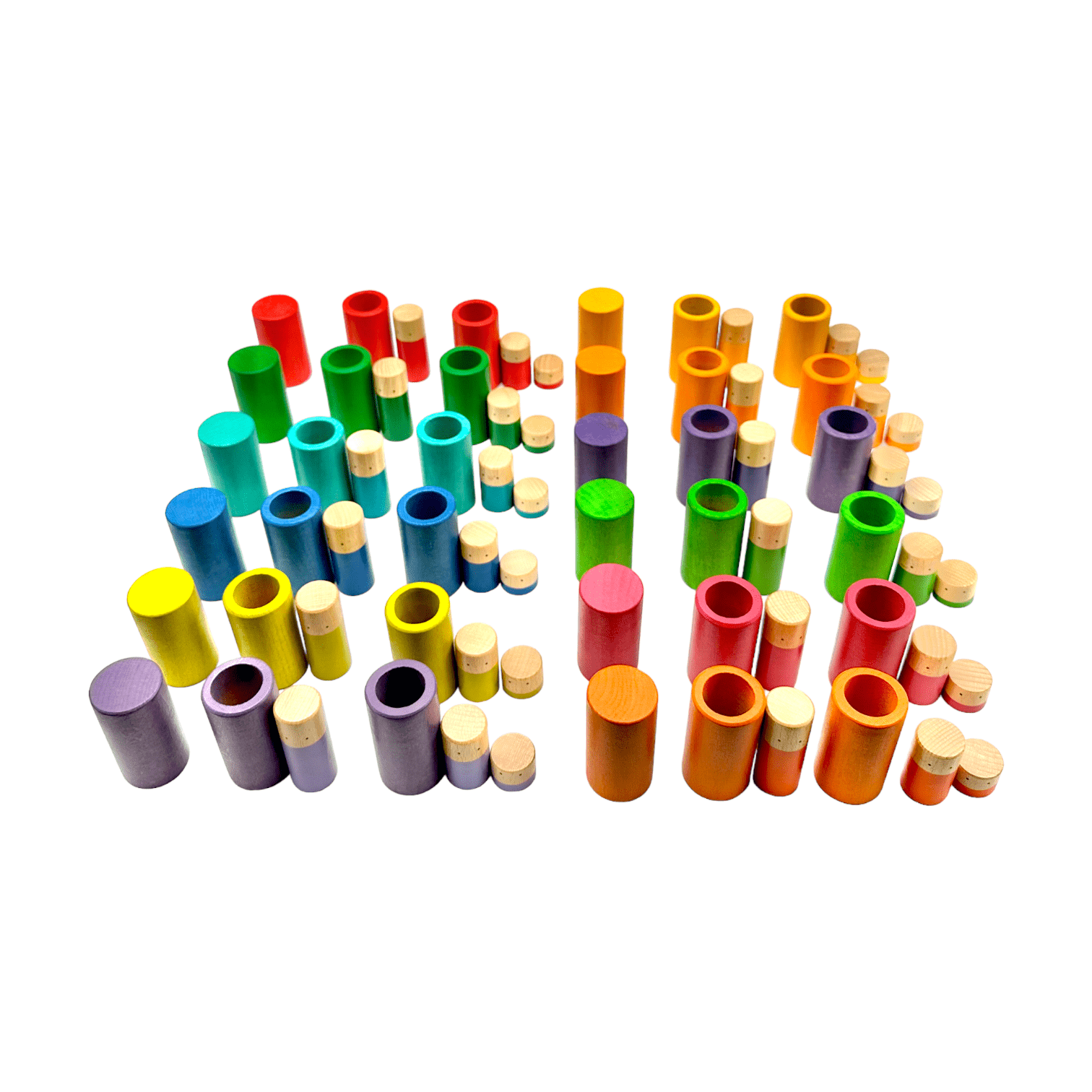 72 Pcs Rainbow Lola Stack and Sort Play Set - The Nurturing Nook