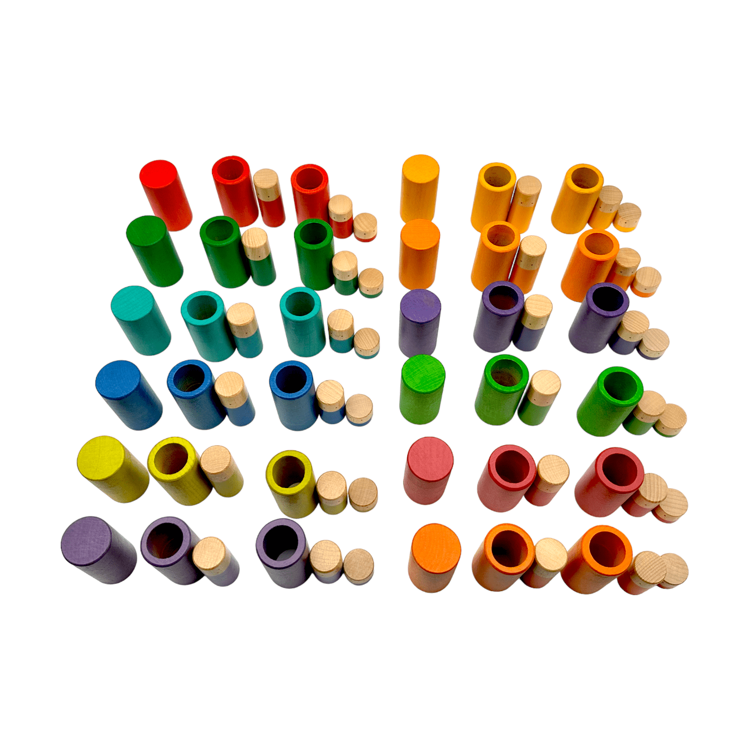 72 Pcs Rainbow Lola Stack and Sort Play Set - The Nurturing Nook