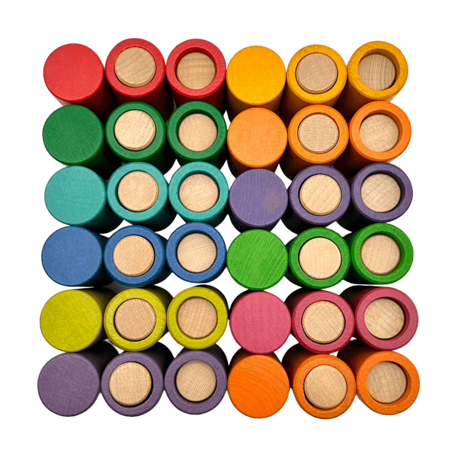 72 Pcs Rainbow Lola Stack and Sort Play Set - The Nurturing Nook