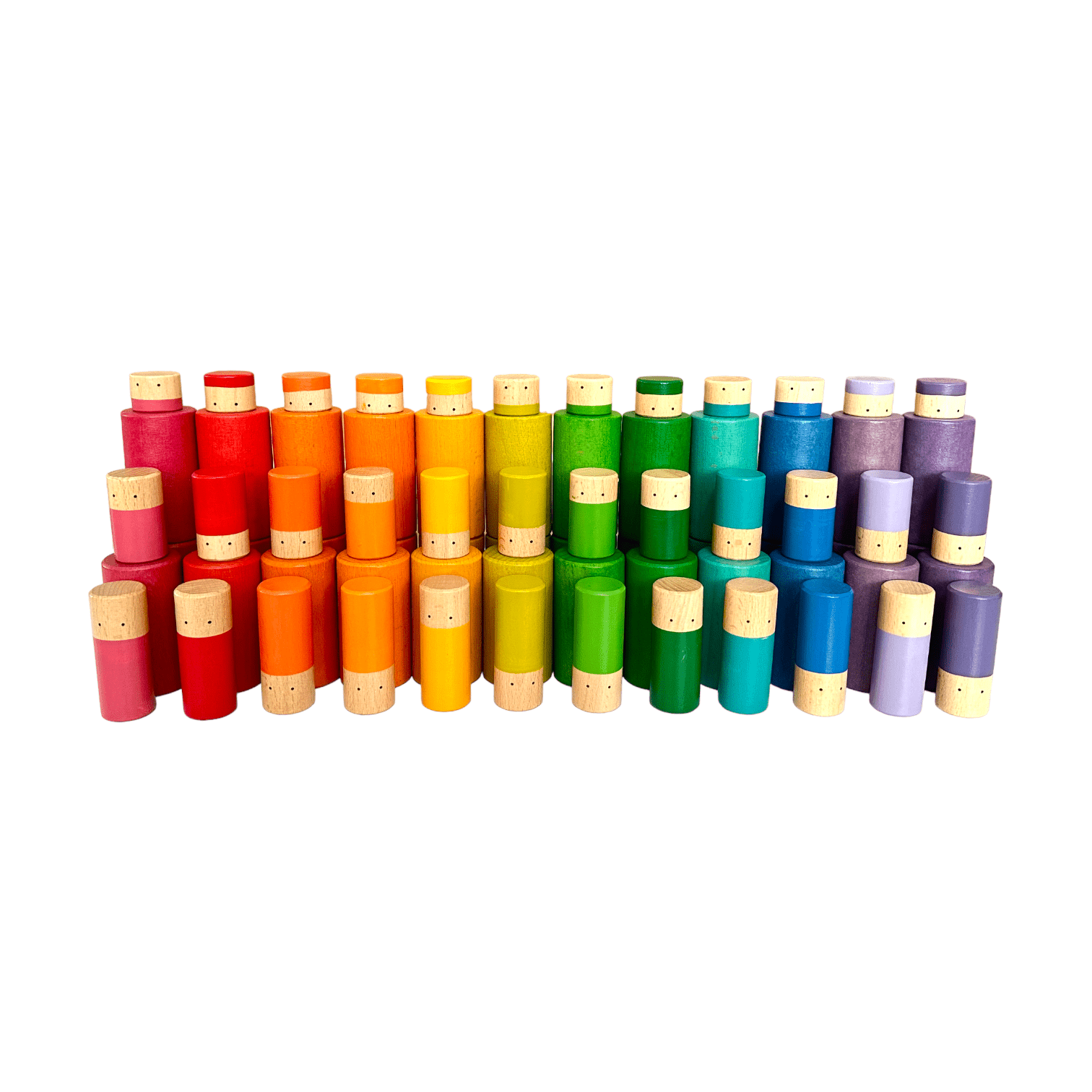 72 Pcs Rainbow Lola Stack and Sort Play Set - The Nurturing Nook