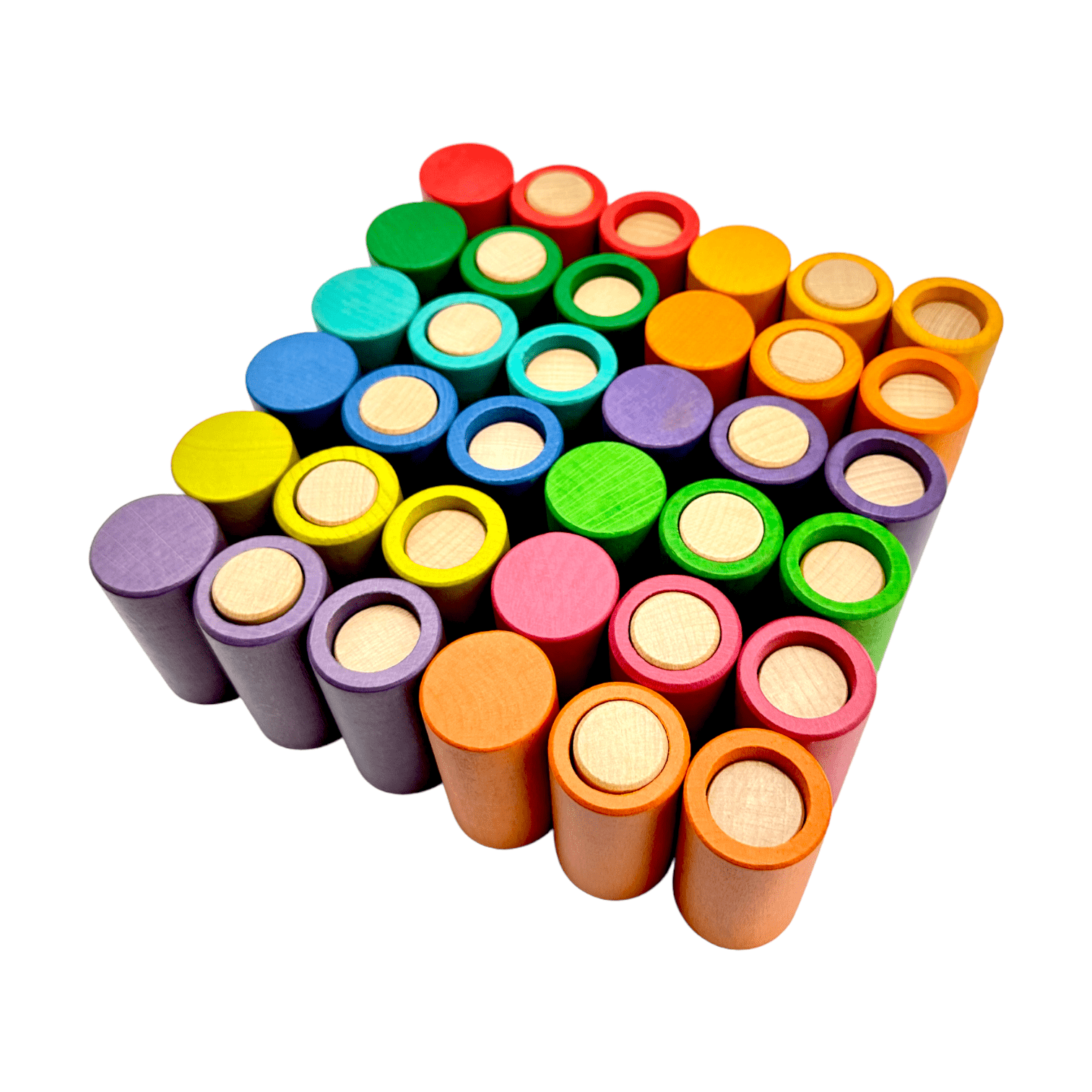 72 Pcs Rainbow Lola Stack and Sort Play Set - The Nurturing Nook