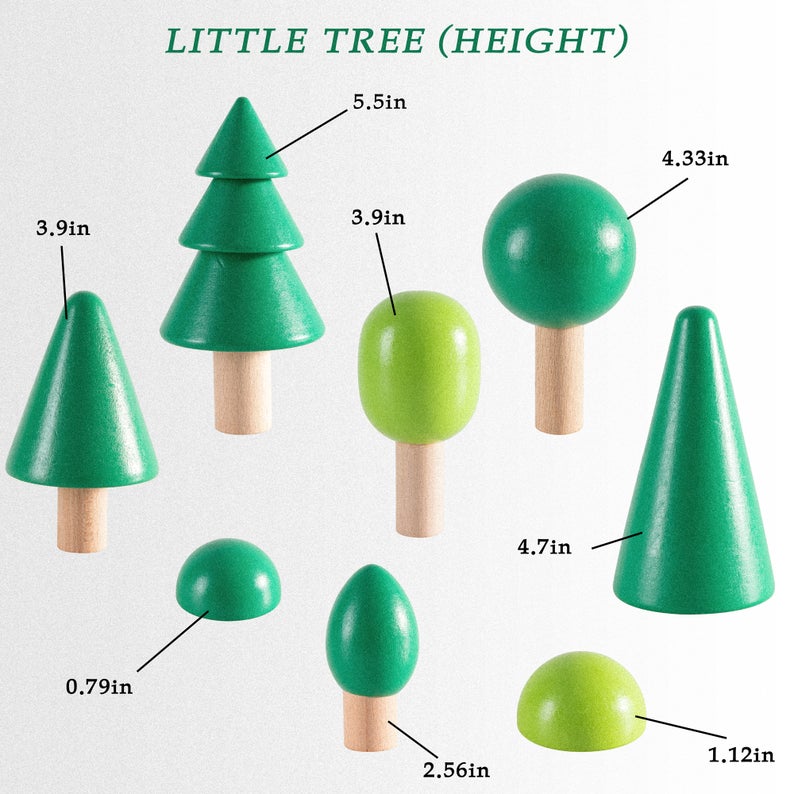 8 Pcs Wooden Trees Toy Set - The Nurturing Nook