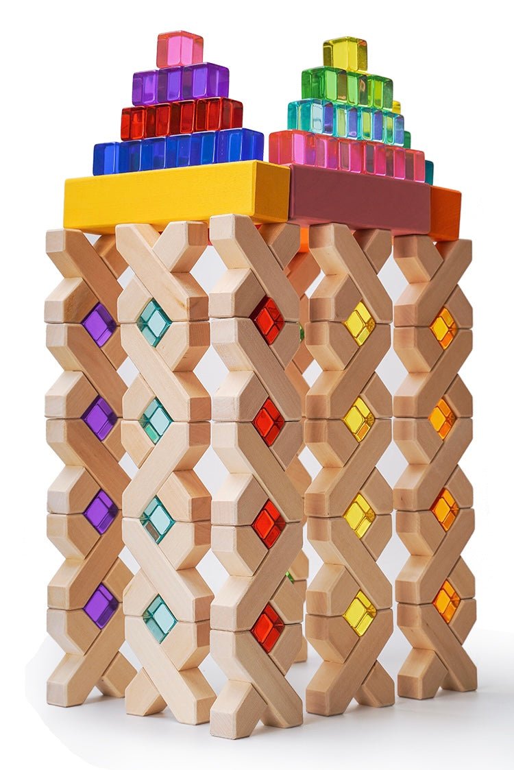 80 Pcs Combination Set with 32 X - shape and 48 Lucite Cubes - The Nurturing Nook