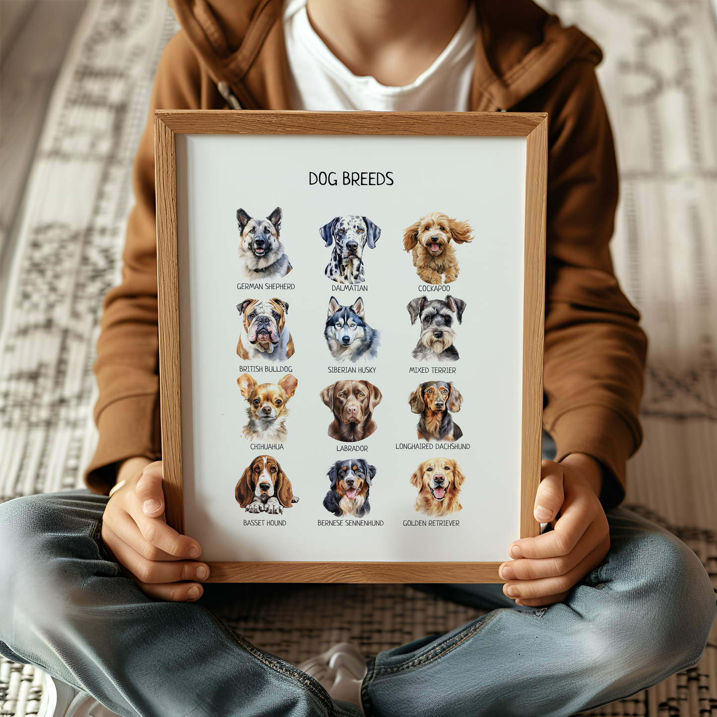 Dog Breeds Educational Poster - Montessori Wall Art for Kids’ Learning, Classroom & Nursery Decor | Digital Download