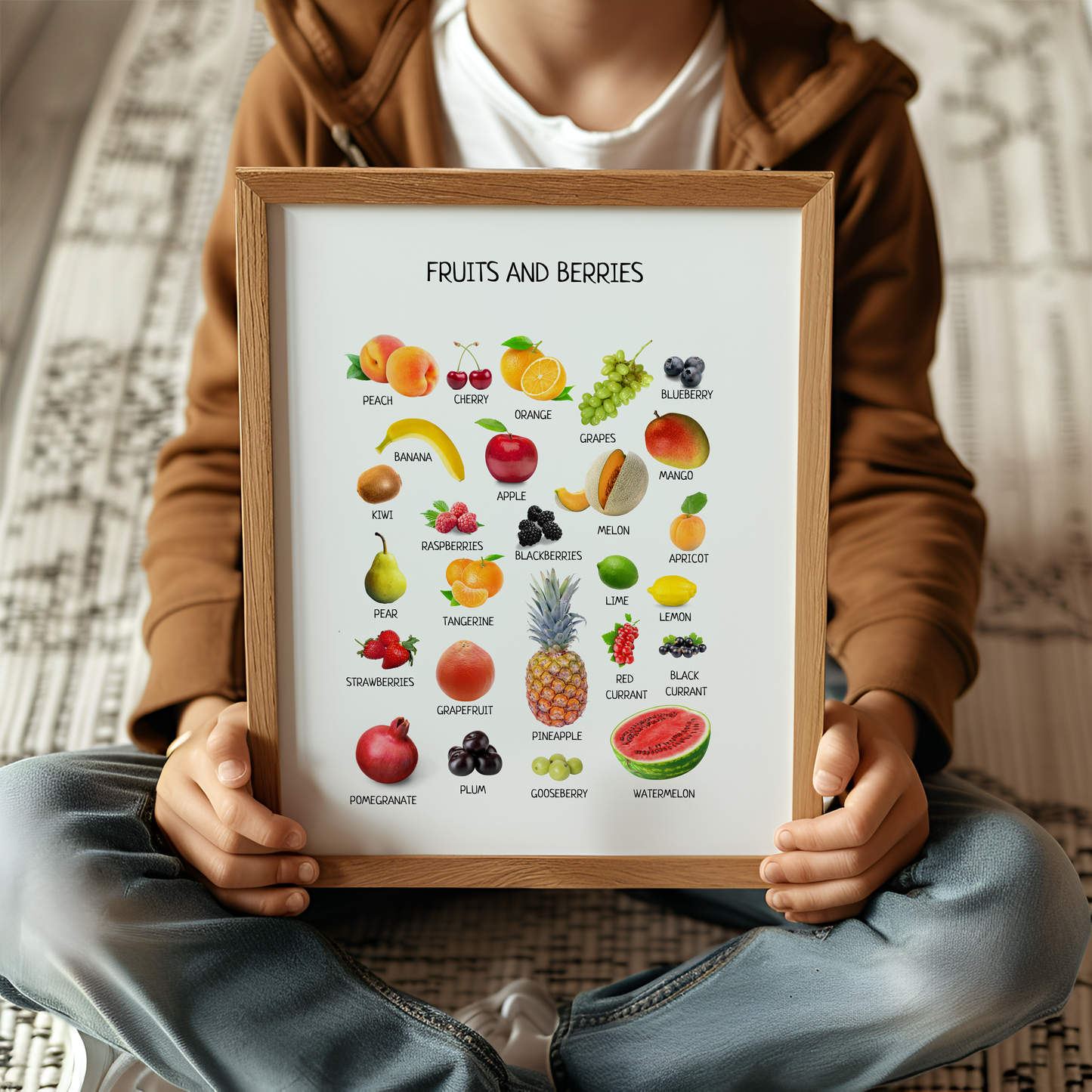 Fruits and Berries Poster - Montessori Educational Print for Kids, Classroom & Nursery Decor | Digital Download