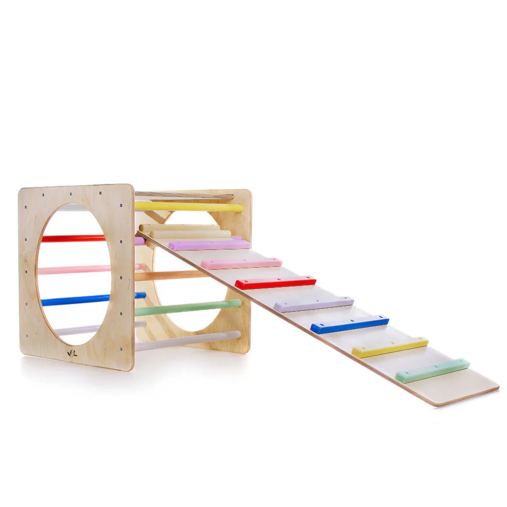 Climbing cube (choice of natural wood or rainbow)