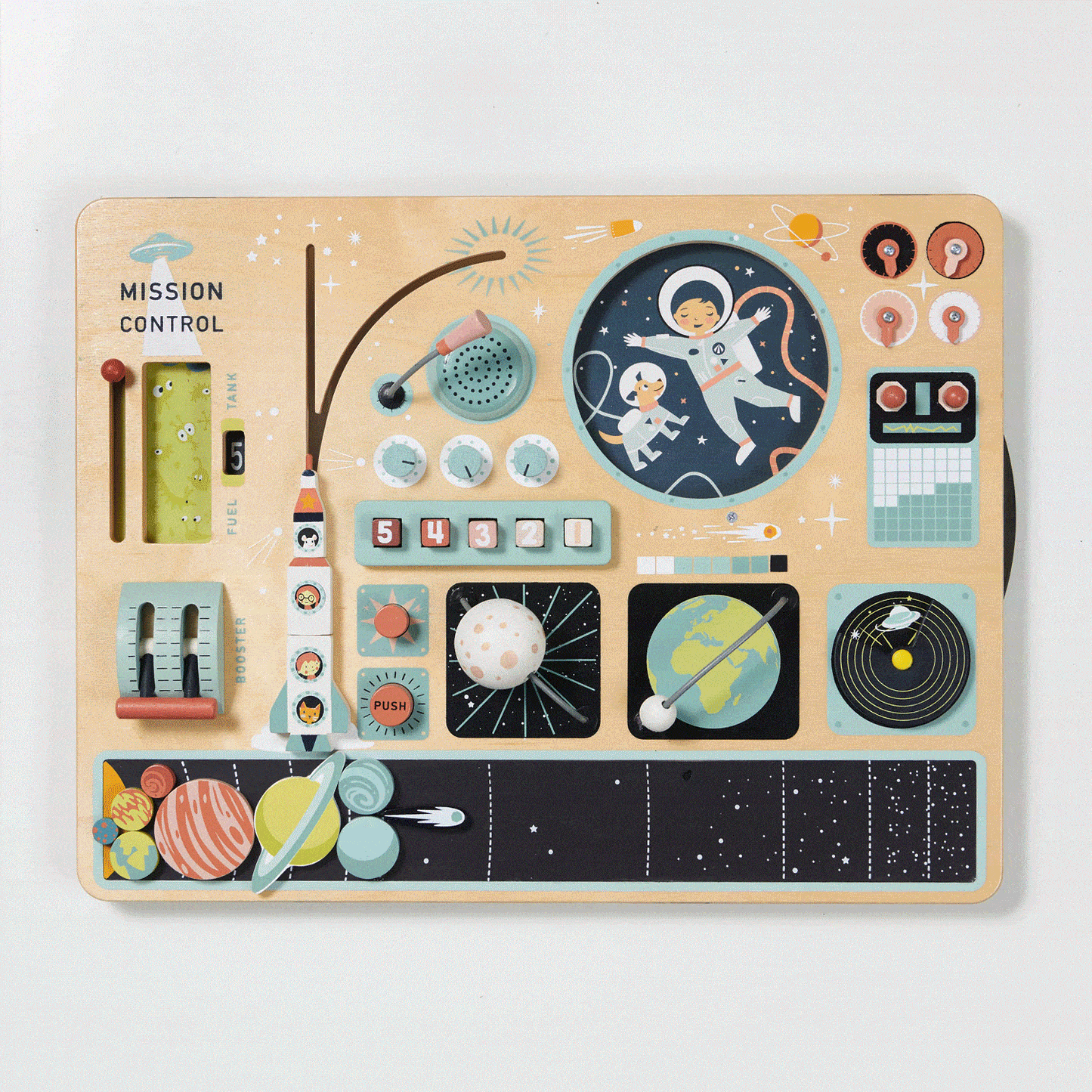 Tender Leaf wooden space station / rocket dashboard