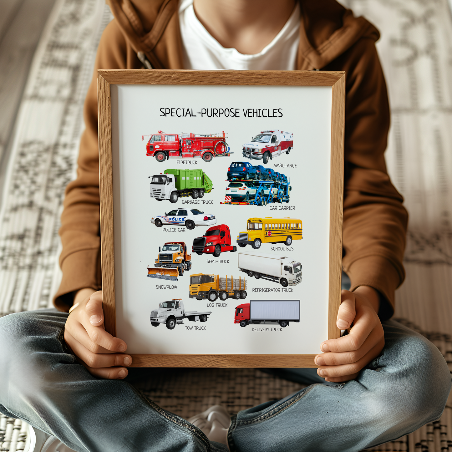 Special Transport Poster - Educational Vehicles Wall Art for Kids’ Room, Montessori Classroom & Nursery Decor | Digital Download