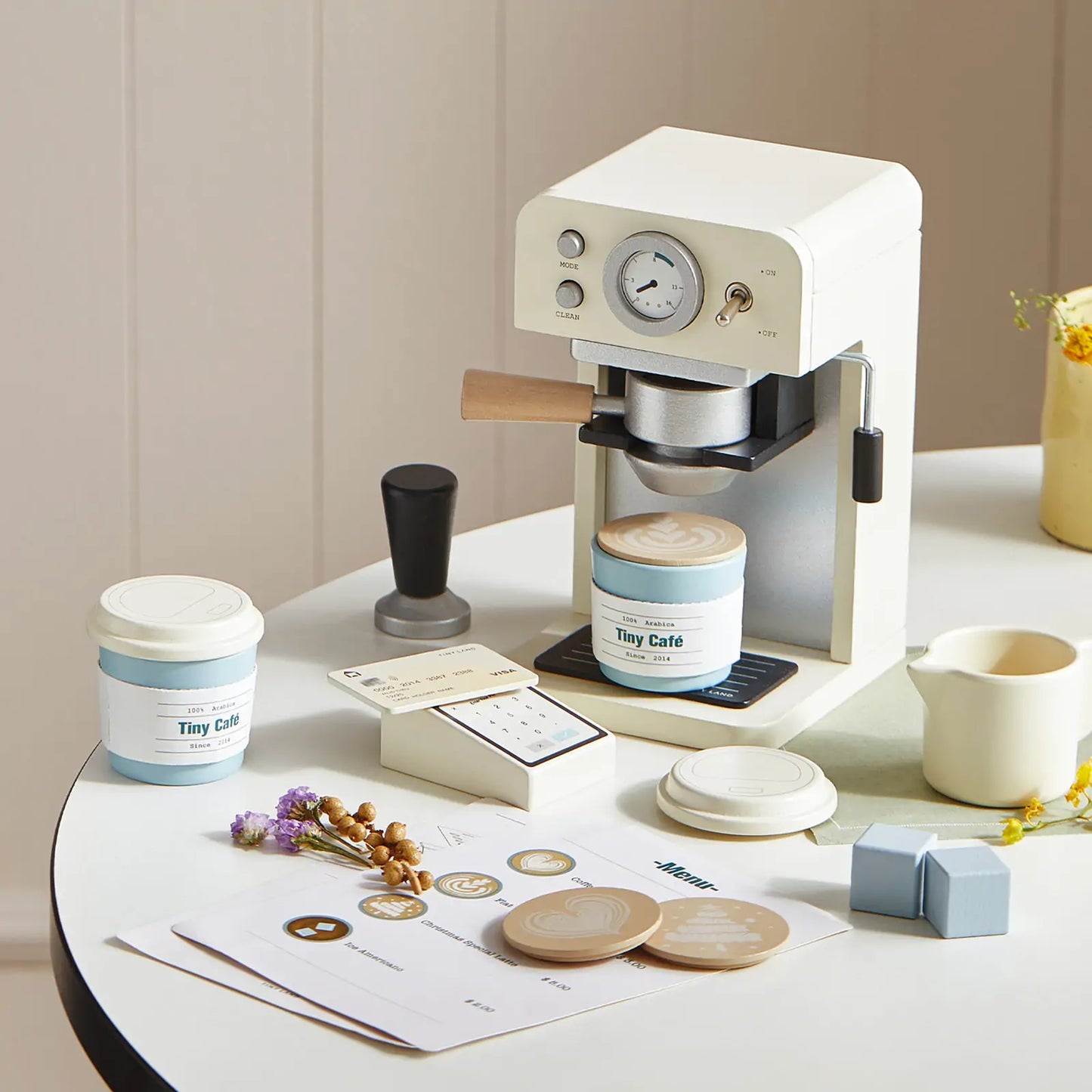 Tiny Land® Children’s Coffee Maker: Wooden Café Play Set for Kids