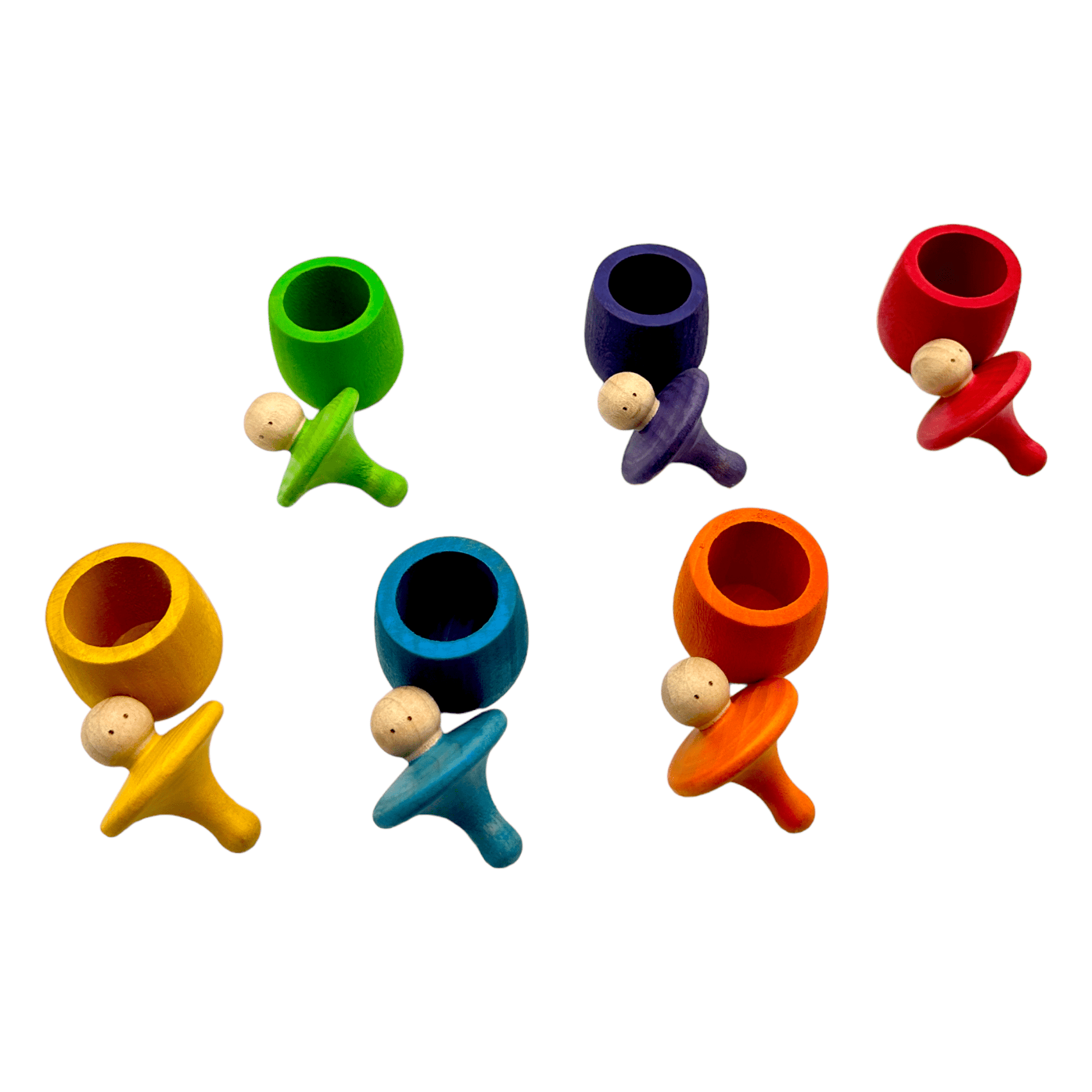 A set of 6 STAINED Little Thing Wooden Treasure Box in Stained Primary Rainbow Colors - The Nurturing Nook