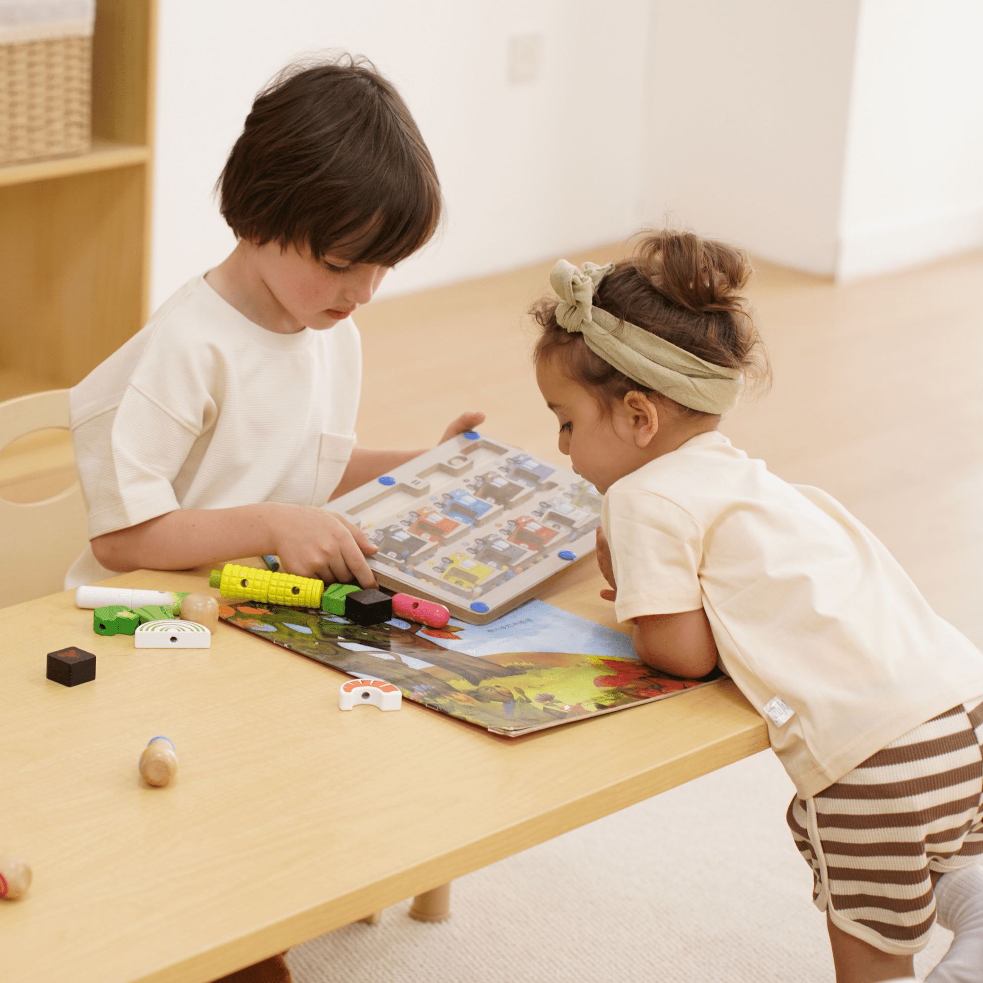 Adrian multi - height adjustable wooden table and chairs set - The Nurturing Nook