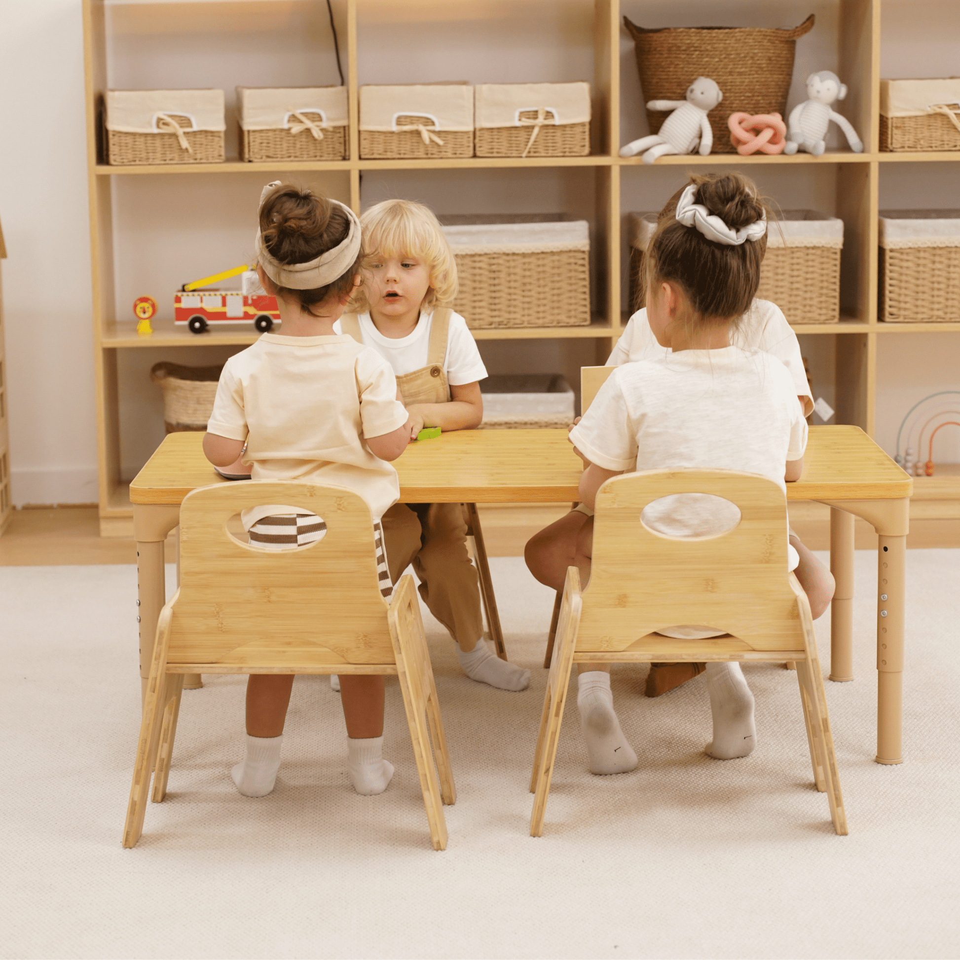 Adrian multi - height adjustable wooden table and chairs set - The Nurturing Nook