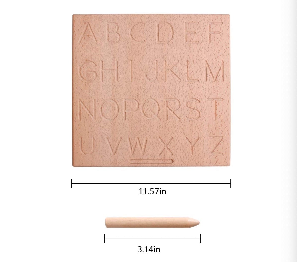 Alphabet Wooden Tracing Board Reversible ABC Learning & Education Aid - The Nurturing Nook