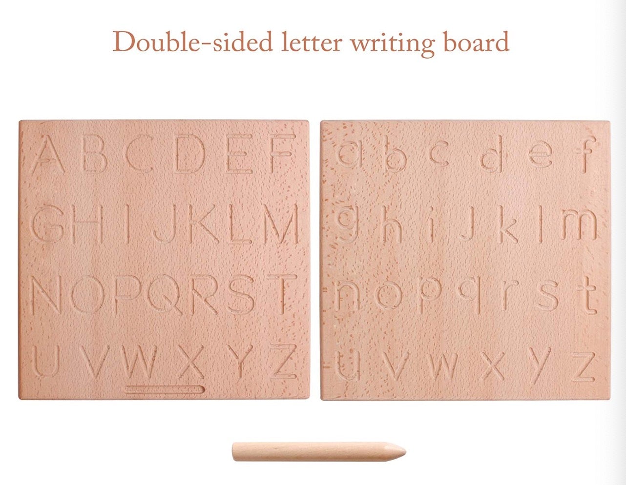 Alphabet Wooden Tracing Board Reversible ABC Learning & Education Aid - The Nurturing Nook