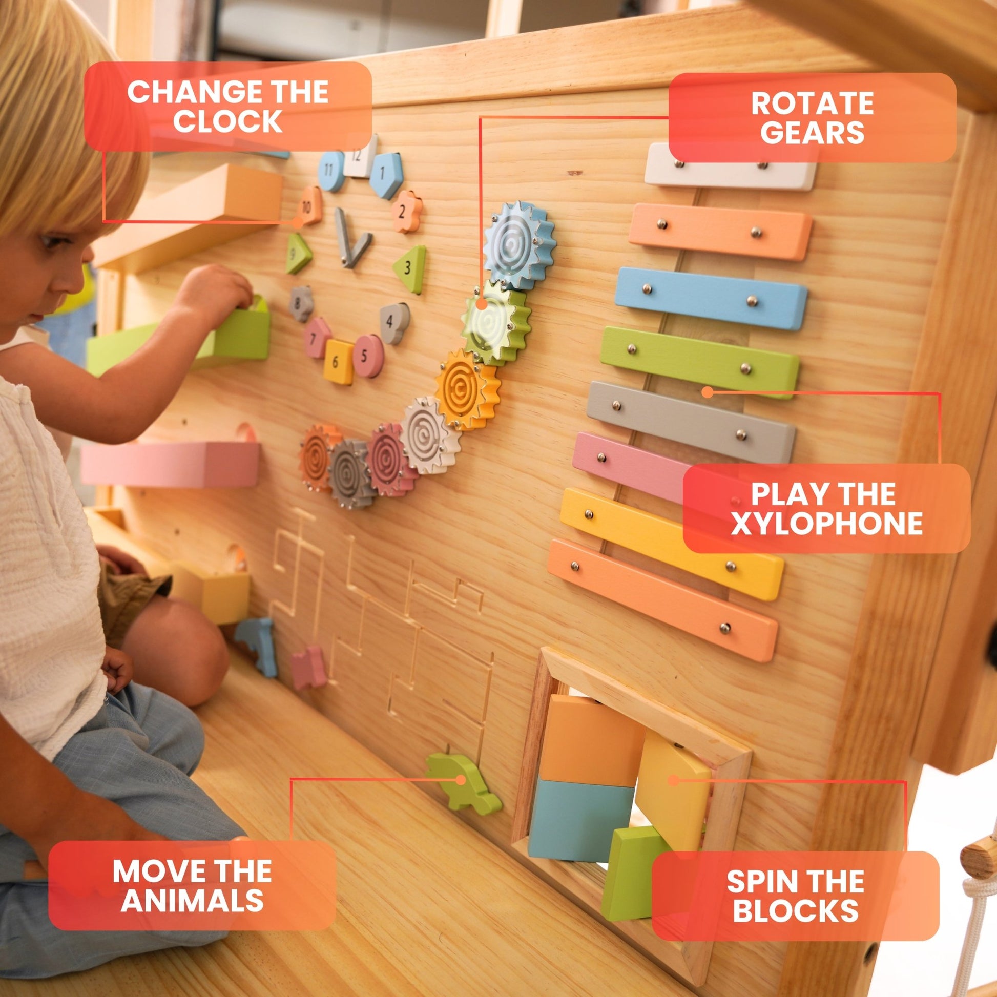 Alpine indoor climbing gym with slide and climbing wall - The Nurturing Nook