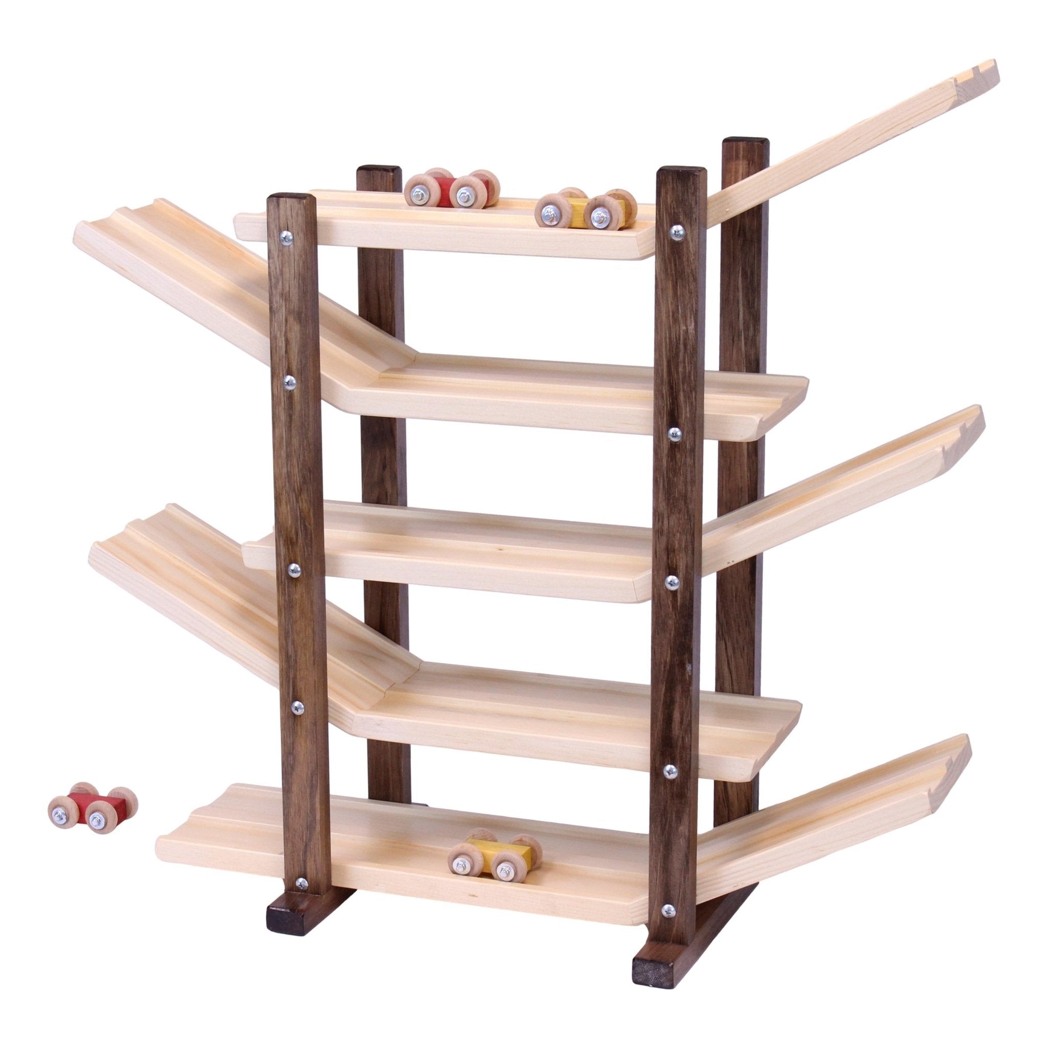 Amish-made, Handcrafted wooden car roller racetrack action toy