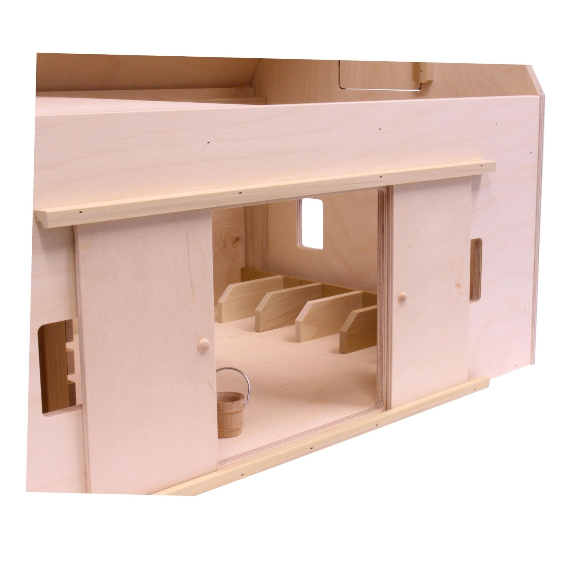 Amish - Made Large Wooden Hip - Roof Barn Toy, Unfinished - The Nurturing Nook