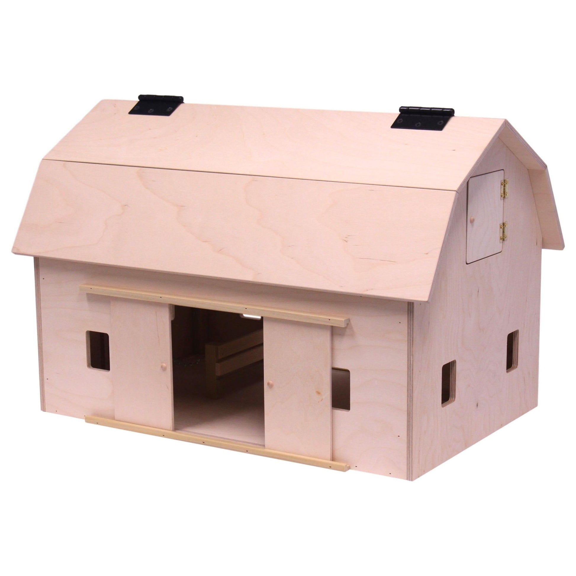 Amish - Made Large Wooden Hip - Roof Barn Toy, Unfinished - The Nurturing Nook