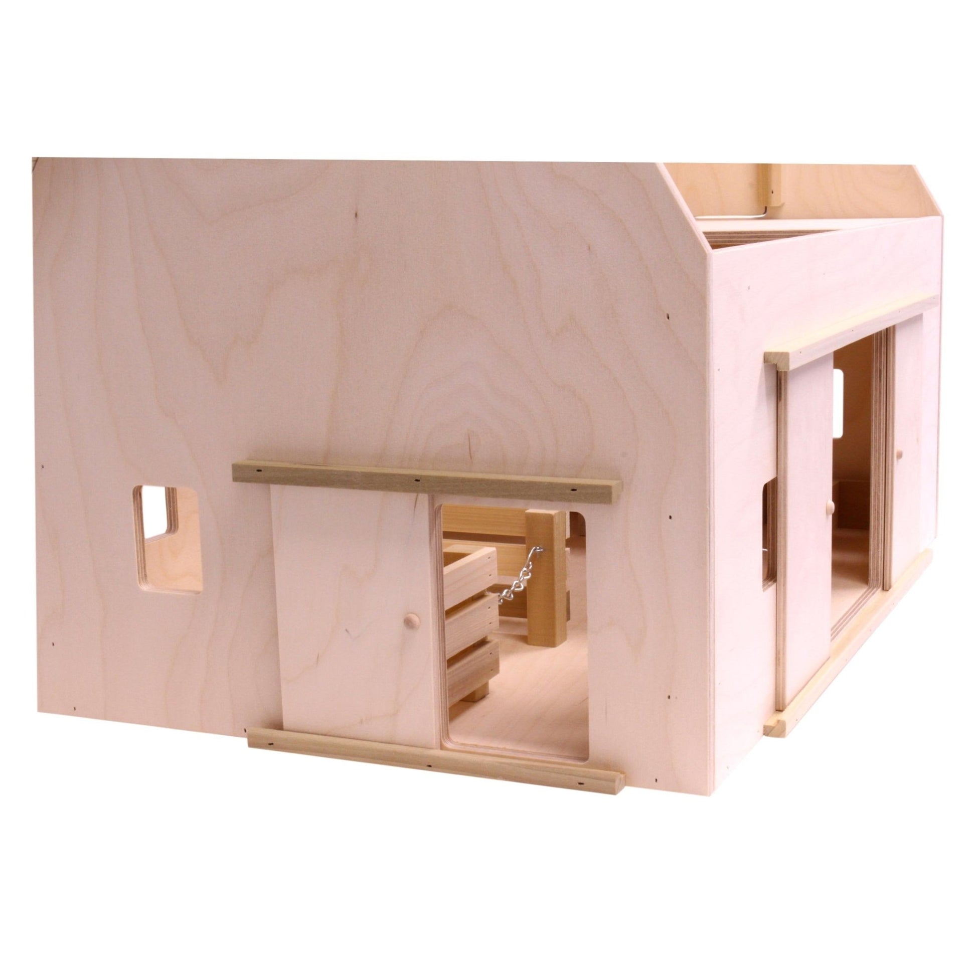 Amish - Made Large Wooden Hip - Roof Barn Toy, Unfinished - The Nurturing Nook
