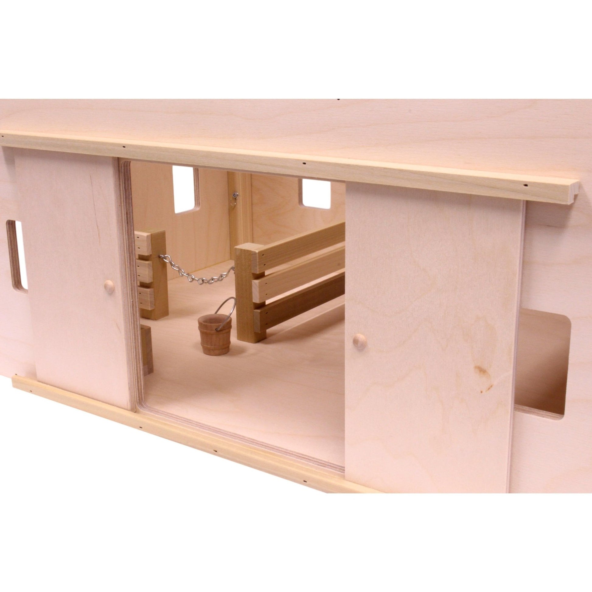 Amish - Made Large Wooden Hip - Roof Barn Toy, Unfinished - The Nurturing Nook