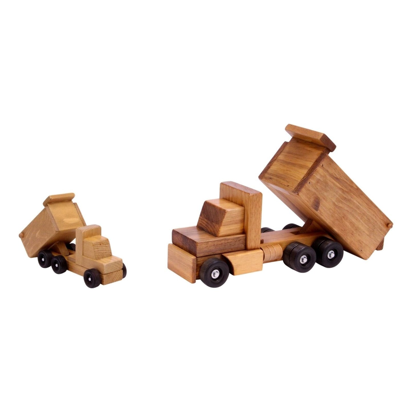 Amish - Made Wooden Toy Dump Truck, Kid - Safe Finish - The Nurturing Nook