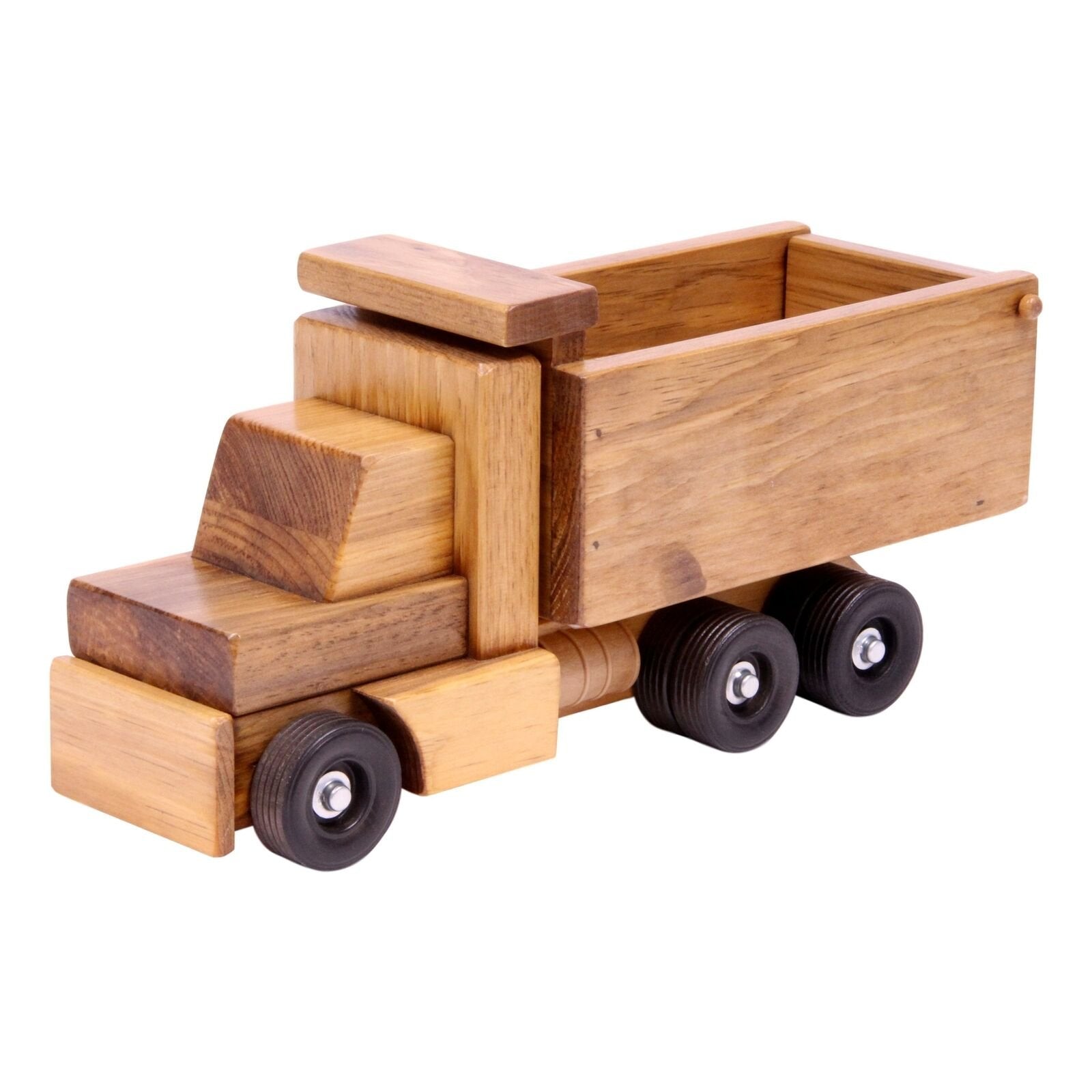 Amish - Made Wooden Toy Dump Truck, Kid - Safe Finish - The Nurturing Nook