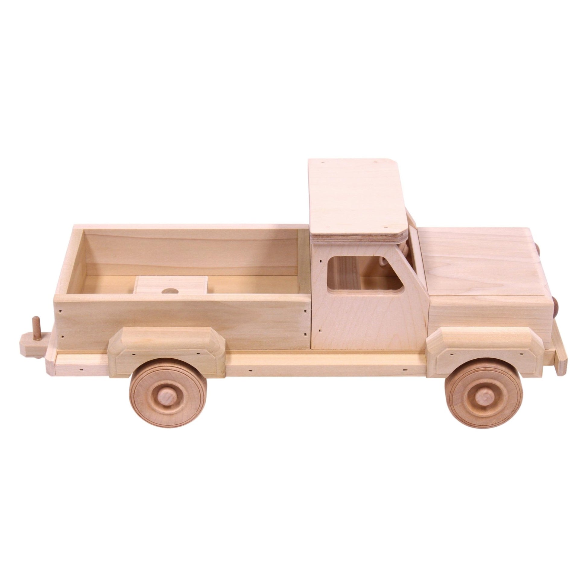 AmishToyBox.com Wooden Pickup Truck Toy with Hitch - The Nurturing Nook