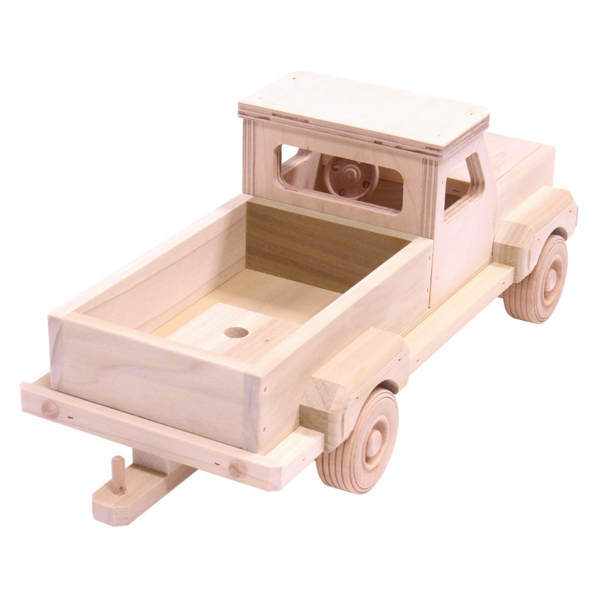 AmishToyBox.com Wooden Pickup Truck Toy with Hitch - The Nurturing Nook