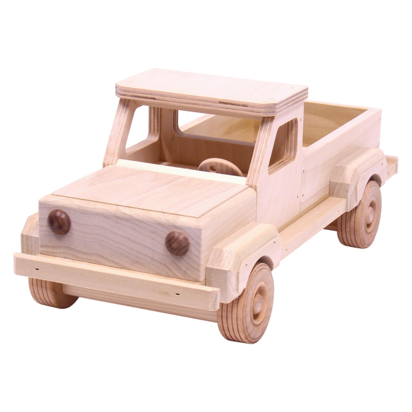 AmishToyBox.com Wooden Pickup Truck Toy with Hitch - The Nurturing Nook