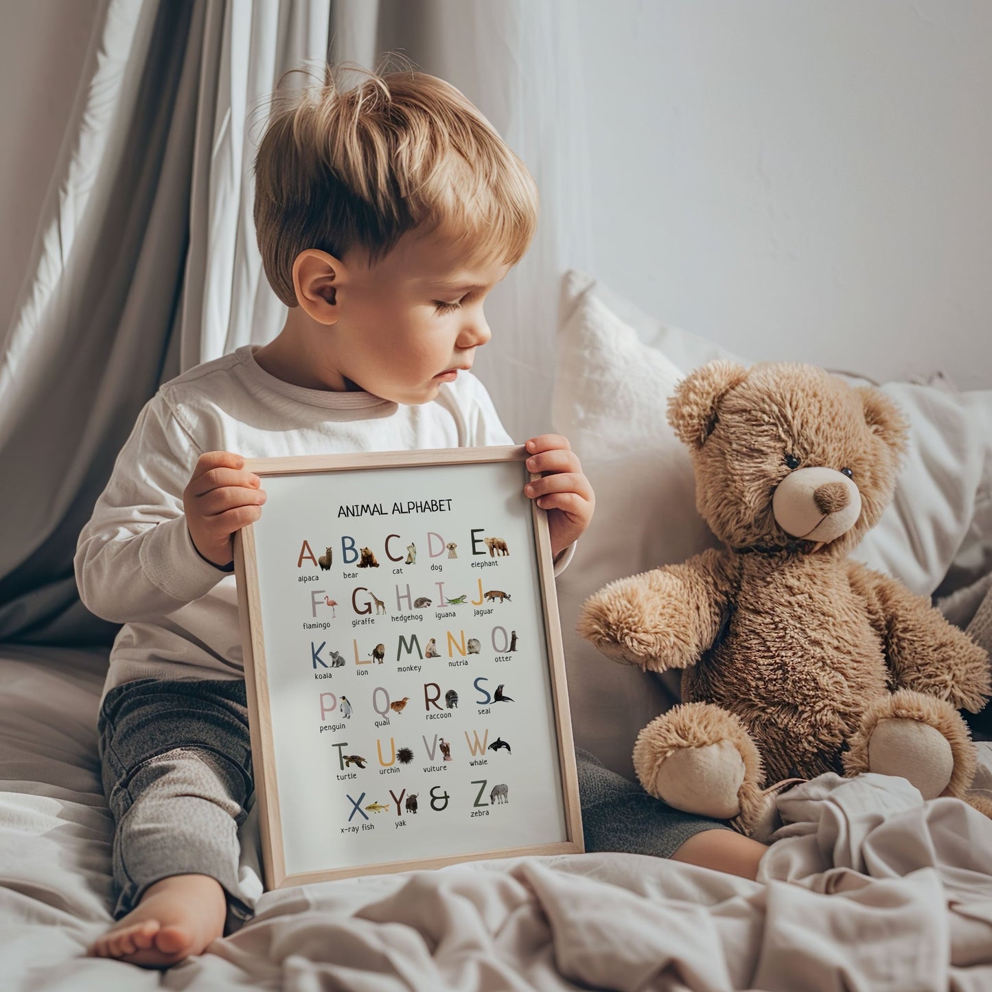 Animal Alphabet Poster - Educational Wall Art for Classroom, Homeschool & Nursery | Digital Download Printable - The Nurturing Nook