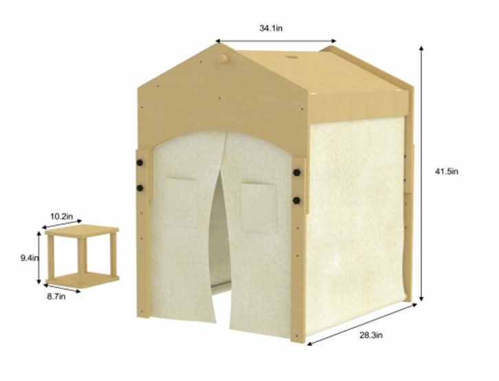 Ash - Wood Adjustable Learning Tent with Desk and Chair - The Nurturing Nook