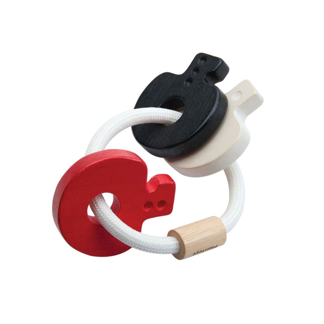 Baby Key Rattle - High Contrast - The Nurturing Nook