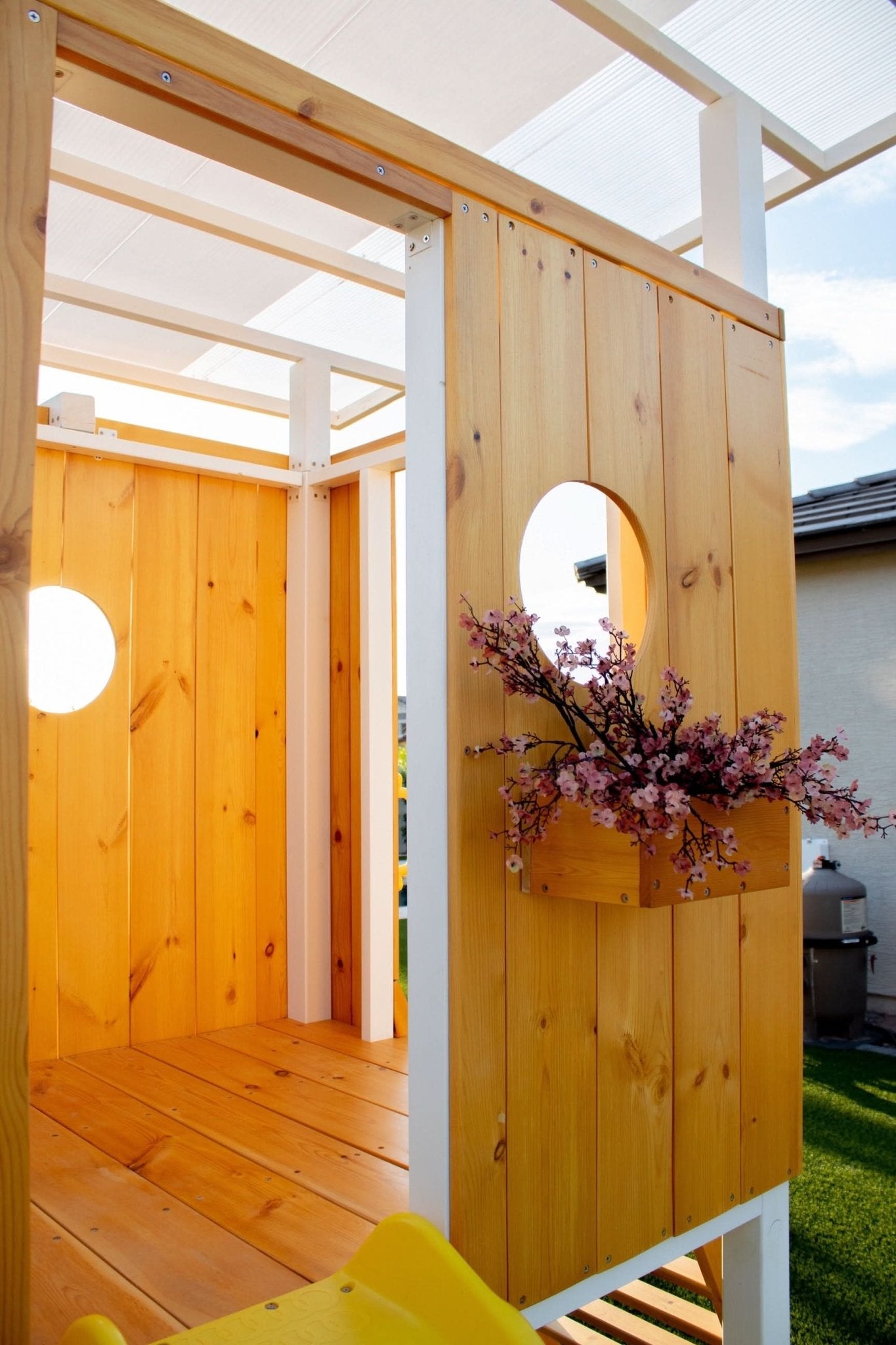 Backyard outdoor swing set with slide 2 swings & trapeze bar - The Nurturing Nook