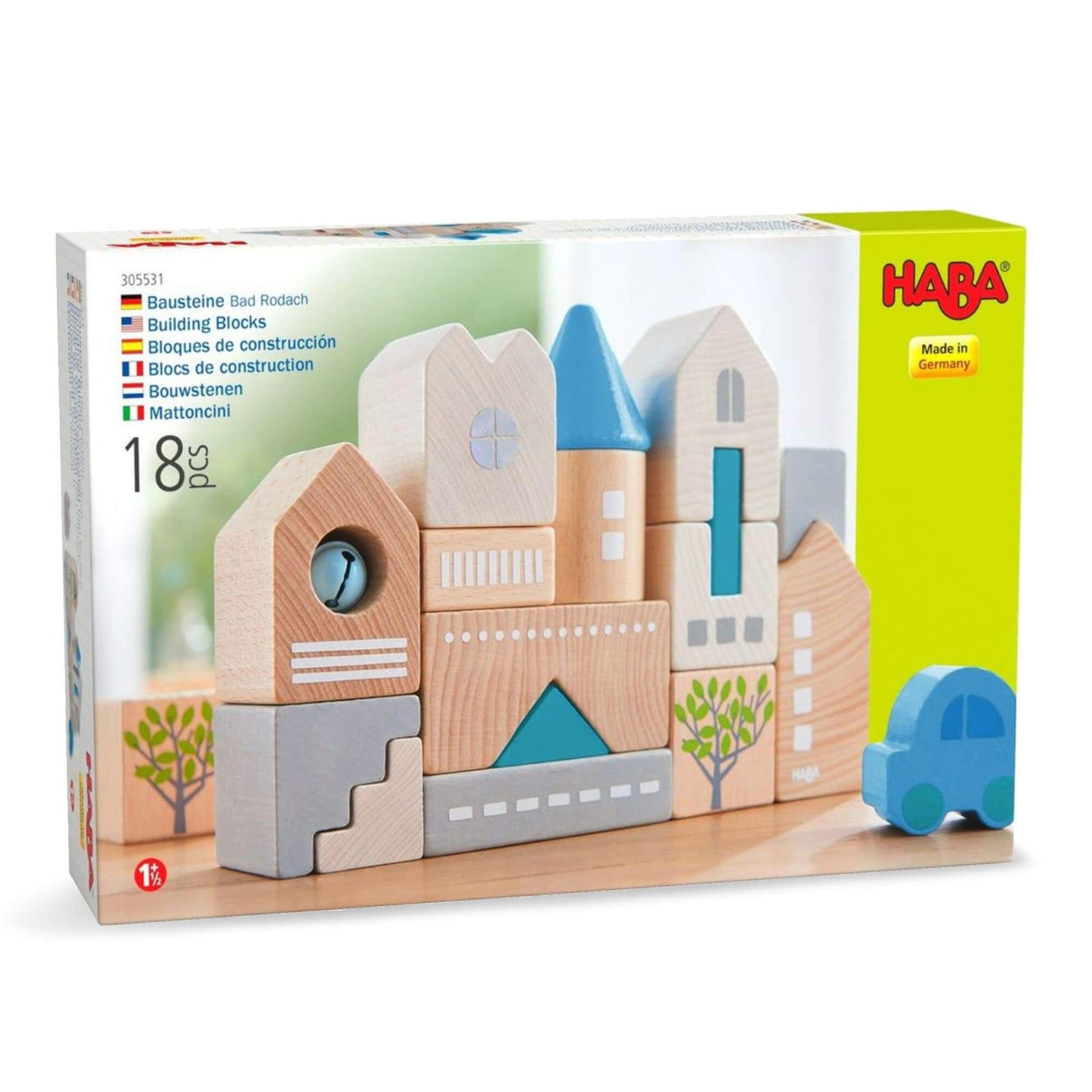 Bad Rodach 18 Piece Wooden Building Blocks - The Nurturing Nook