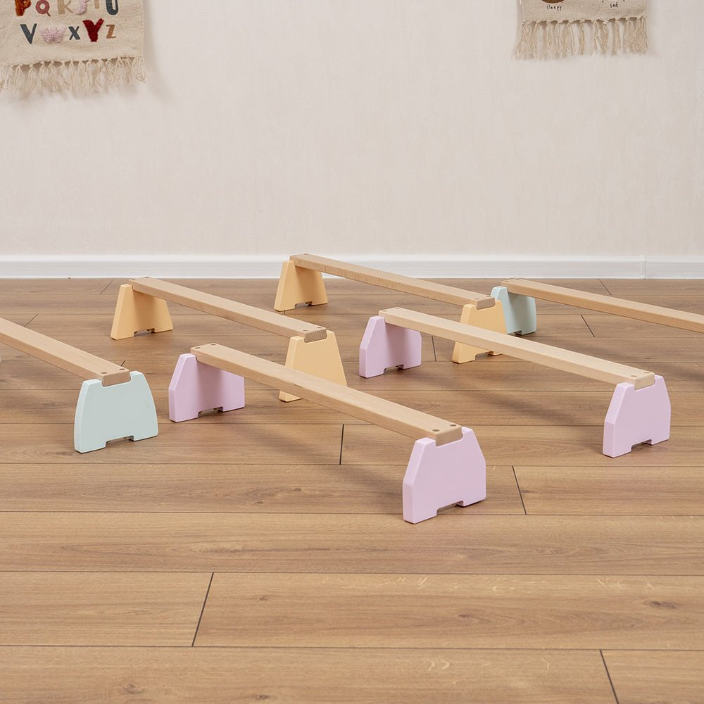 Balance beam set – modular planks or nogs (stackable design) - The Nurturing Nook