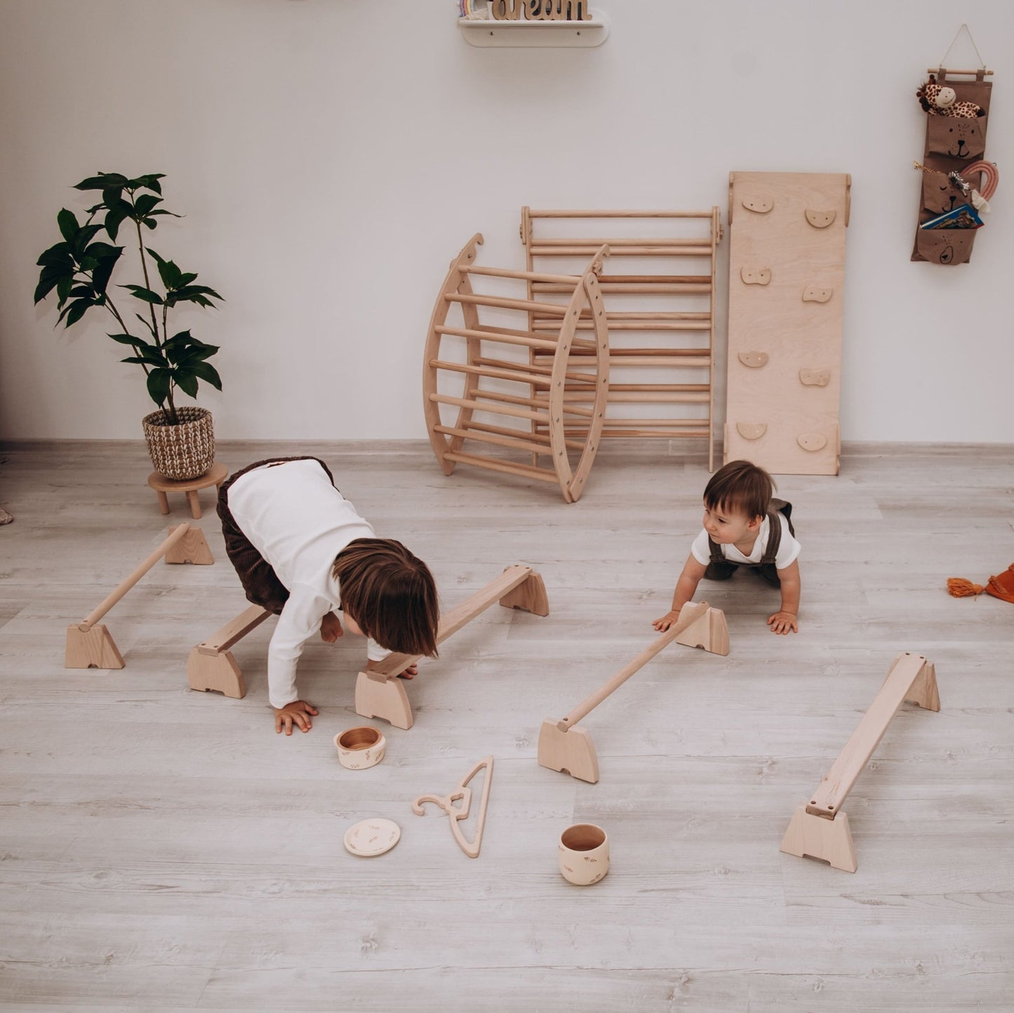Balance beam set – modular planks or nogs (stackable design) - The Nurturing Nook