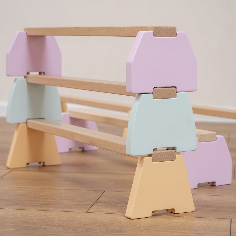 Balance beam set – modular planks or nogs (stackable design) - The Nurturing Nook