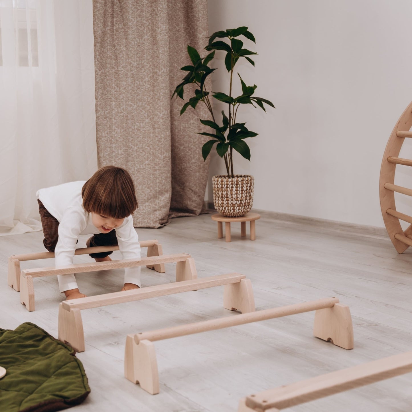 Balance beam set – modular planks or nogs (stackable design) - The Nurturing Nook