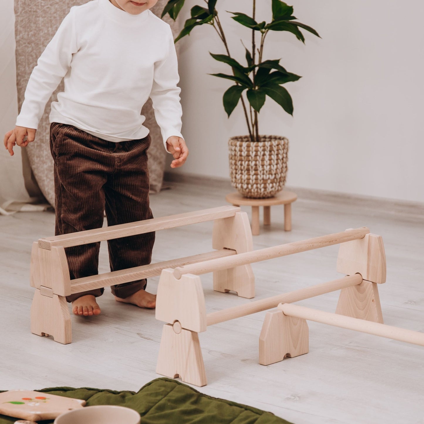 Balance beam set – modular planks or nogs (stackable design) - The Nurturing Nook