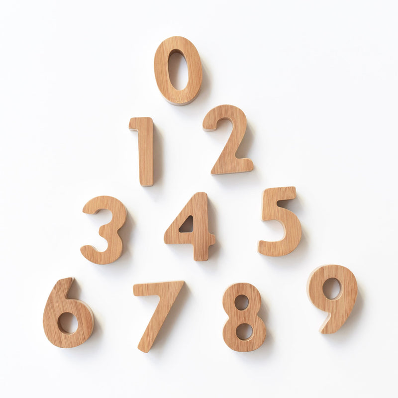 Bamboo number set – wooden math toy for preschoolers