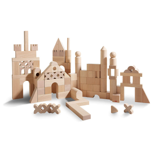 Basic Building Blocks 102 Piece Extra Large Wooden Starter Set - The Nurturing Nook