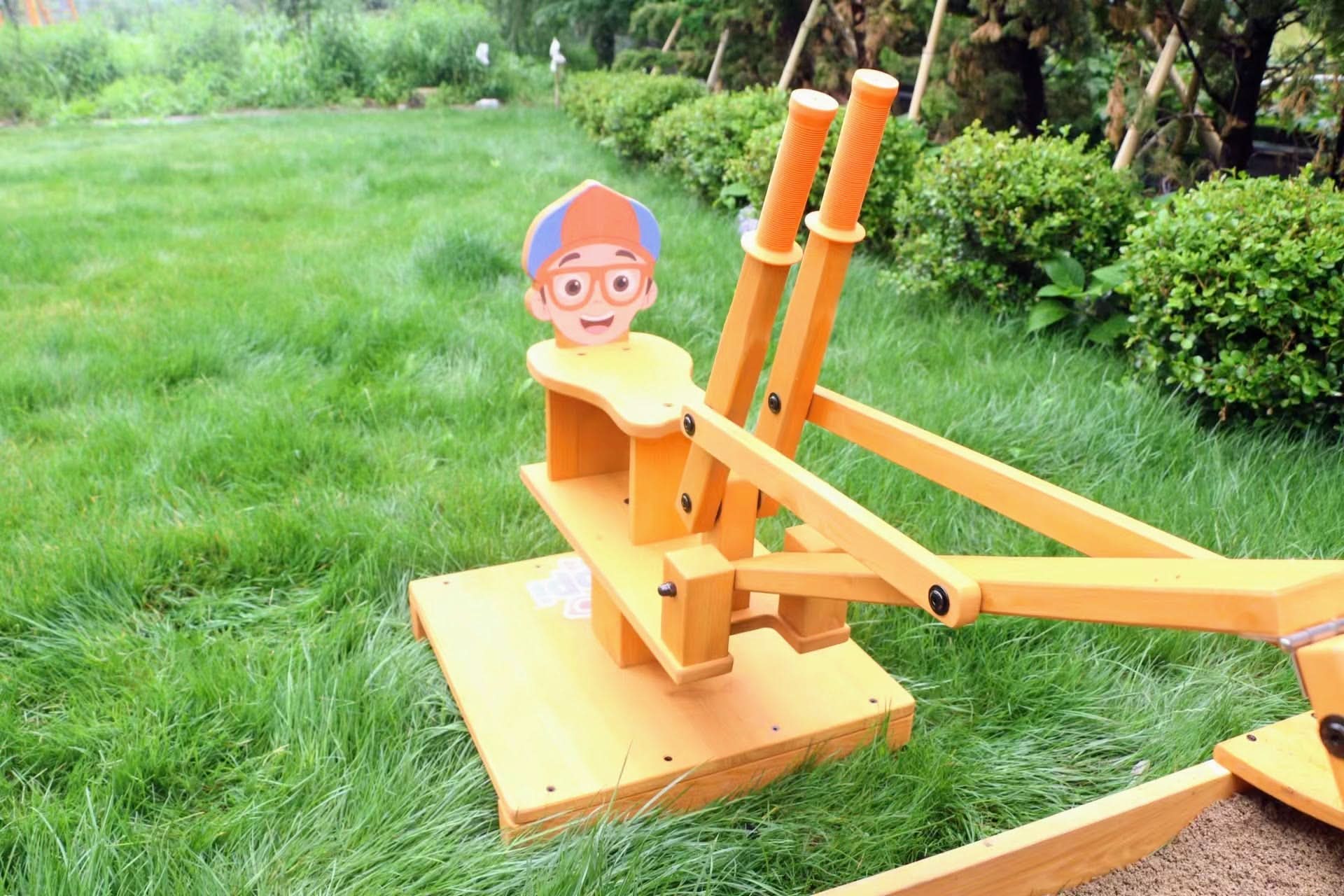 Blippi excavator wooden ride - on for pretend outdoor play - The Nurturing Nook