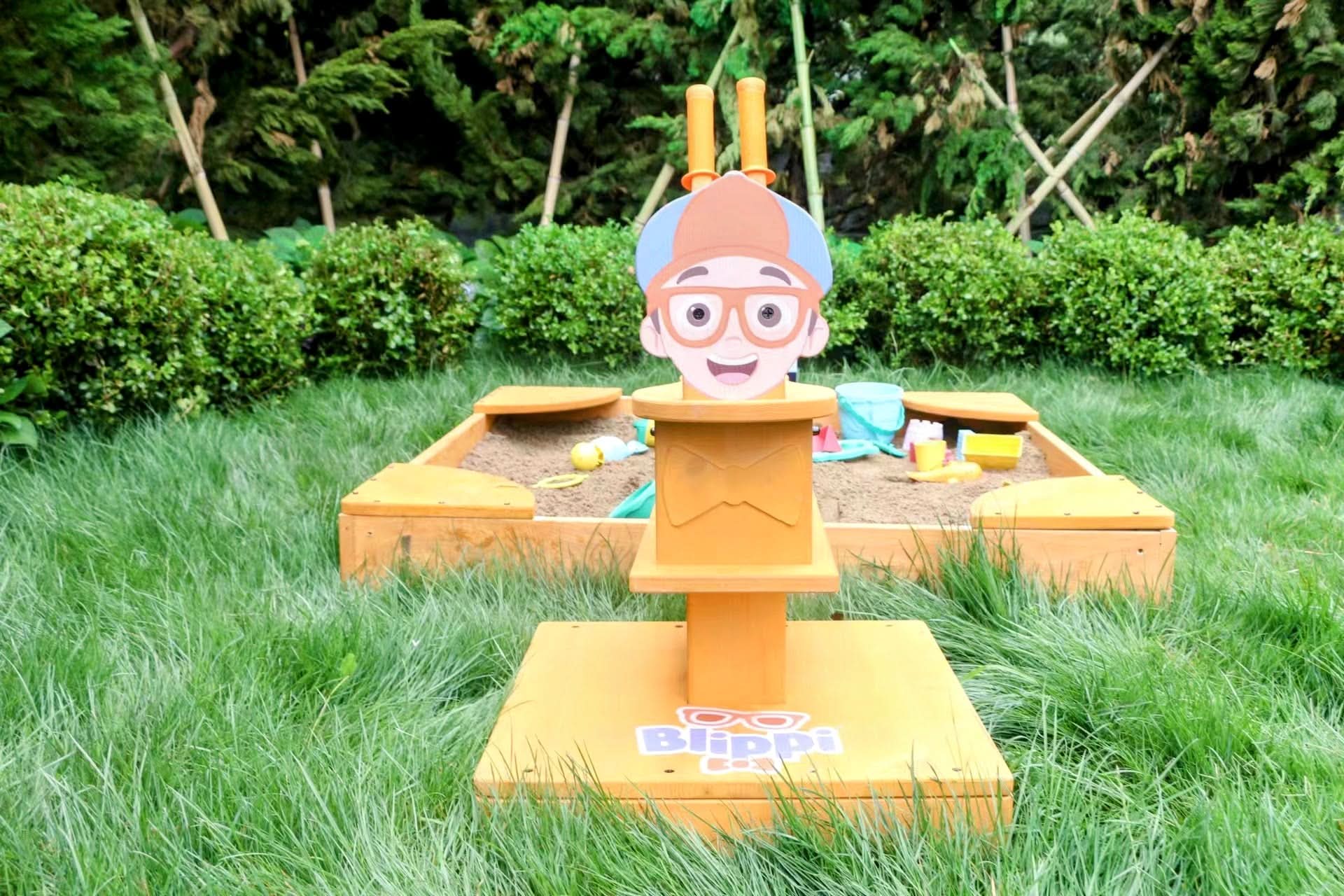 Blippi excavator wooden ride - on for pretend outdoor play - The Nurturing Nook