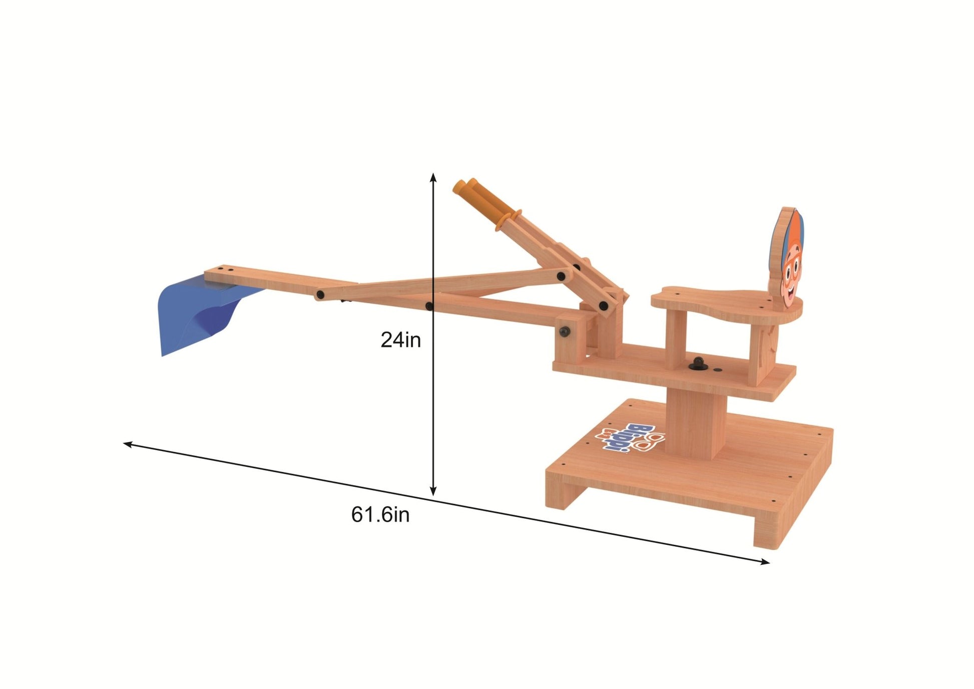 Blippi excavator wooden ride - on for pretend outdoor play - The Nurturing Nook