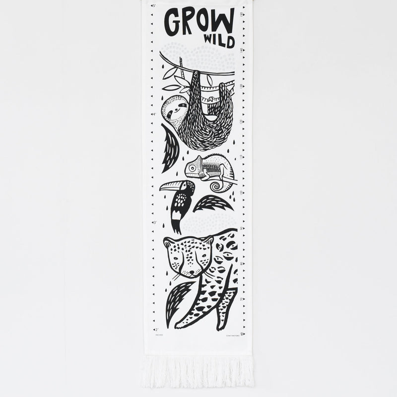 Rainforest growth chart – canvas organic cotton wall decor
