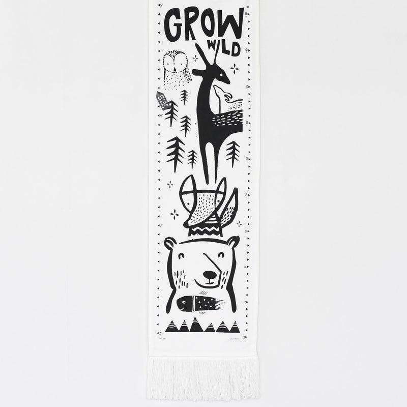 Organic cotton canvas growth chart – woodland animals