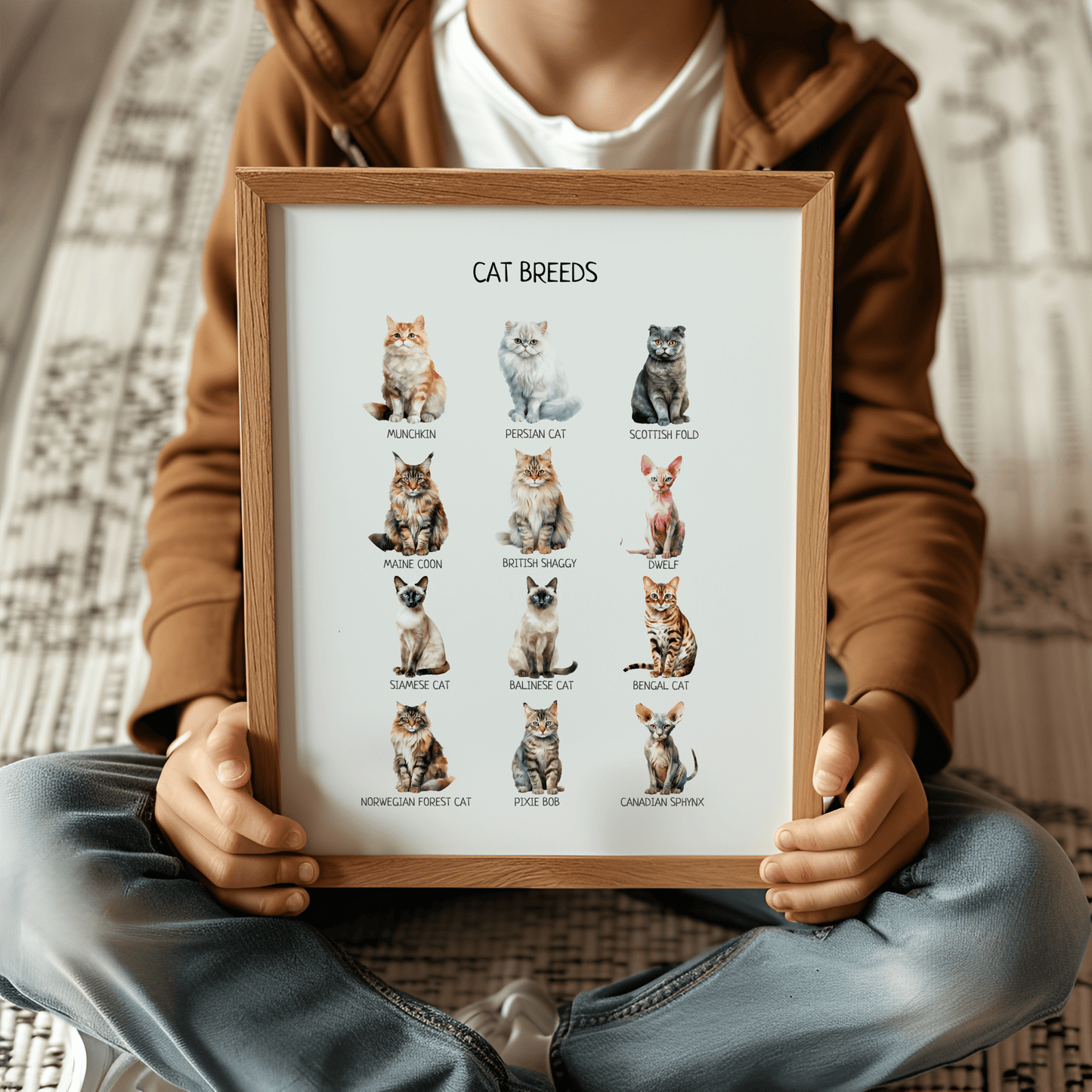 Cat Breeds Poster - Educational Montessori Wall Art for Classroom, Nursery & Kids’ Room | Digital Download - The Nurturing Nook
