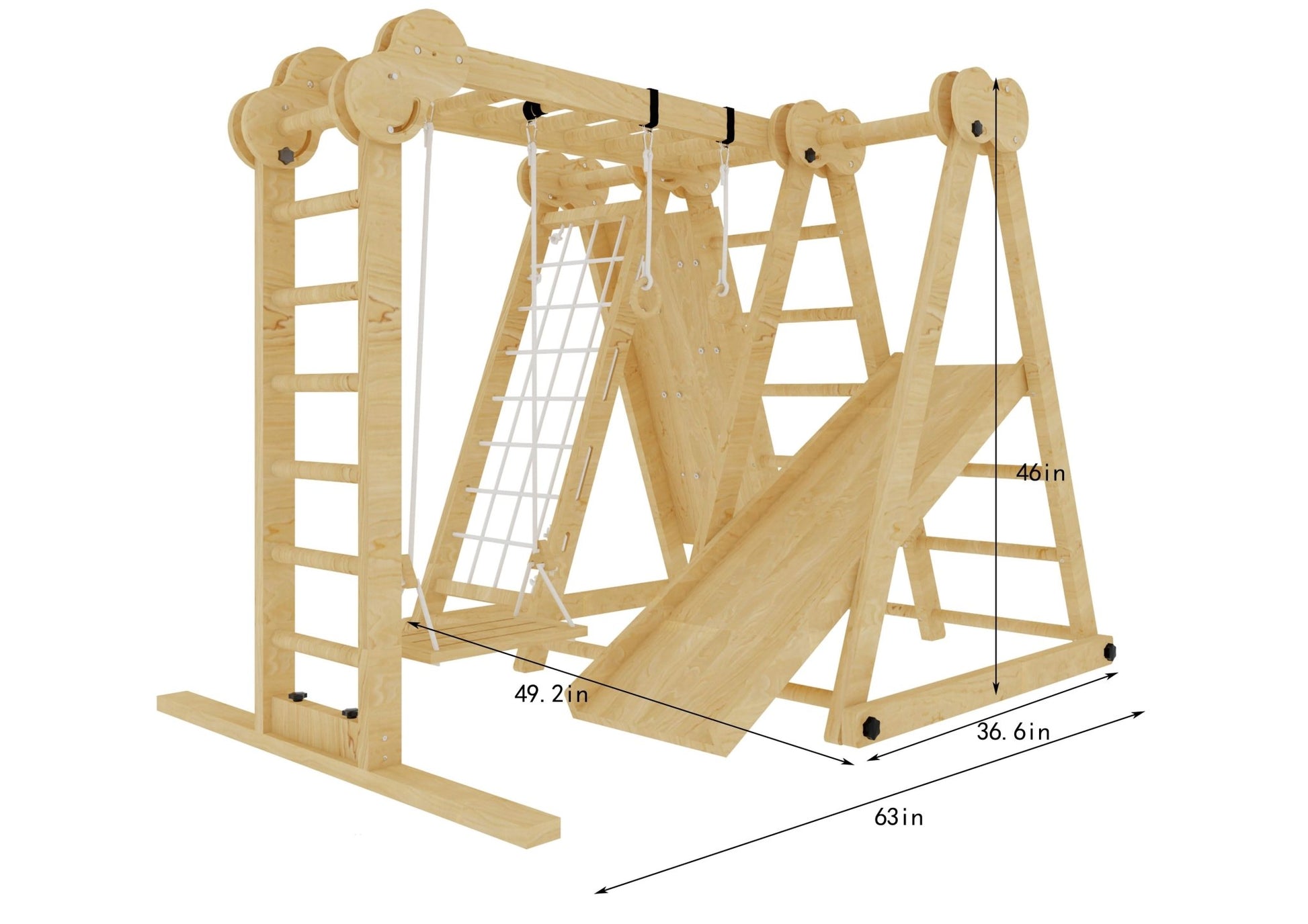 Chestnut - 8 - in - 1 wooden jungle gym for toddlers - The Nurturing Nook