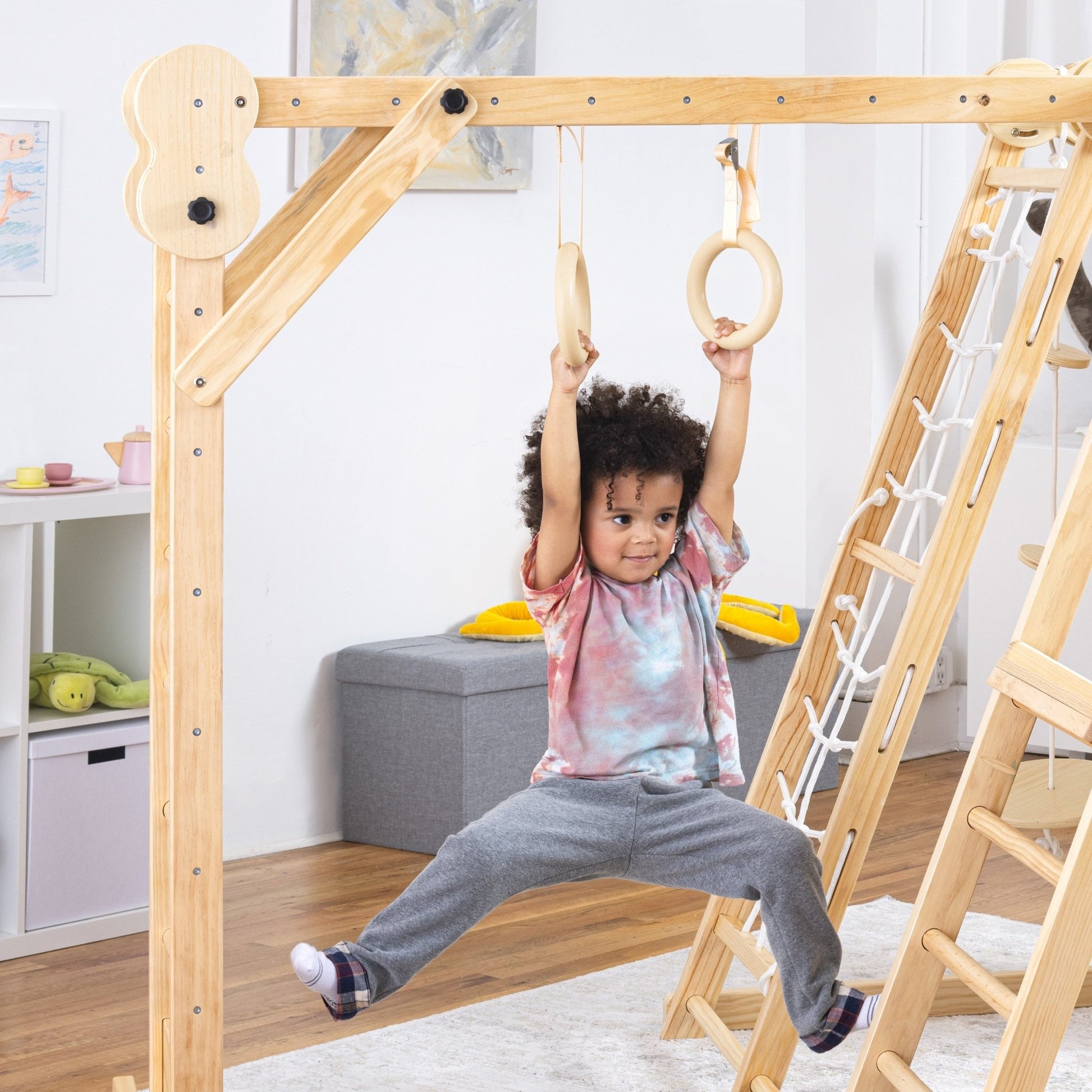 Chestnut - 8 - in - 1 wooden jungle gym for toddlers - The Nurturing Nook