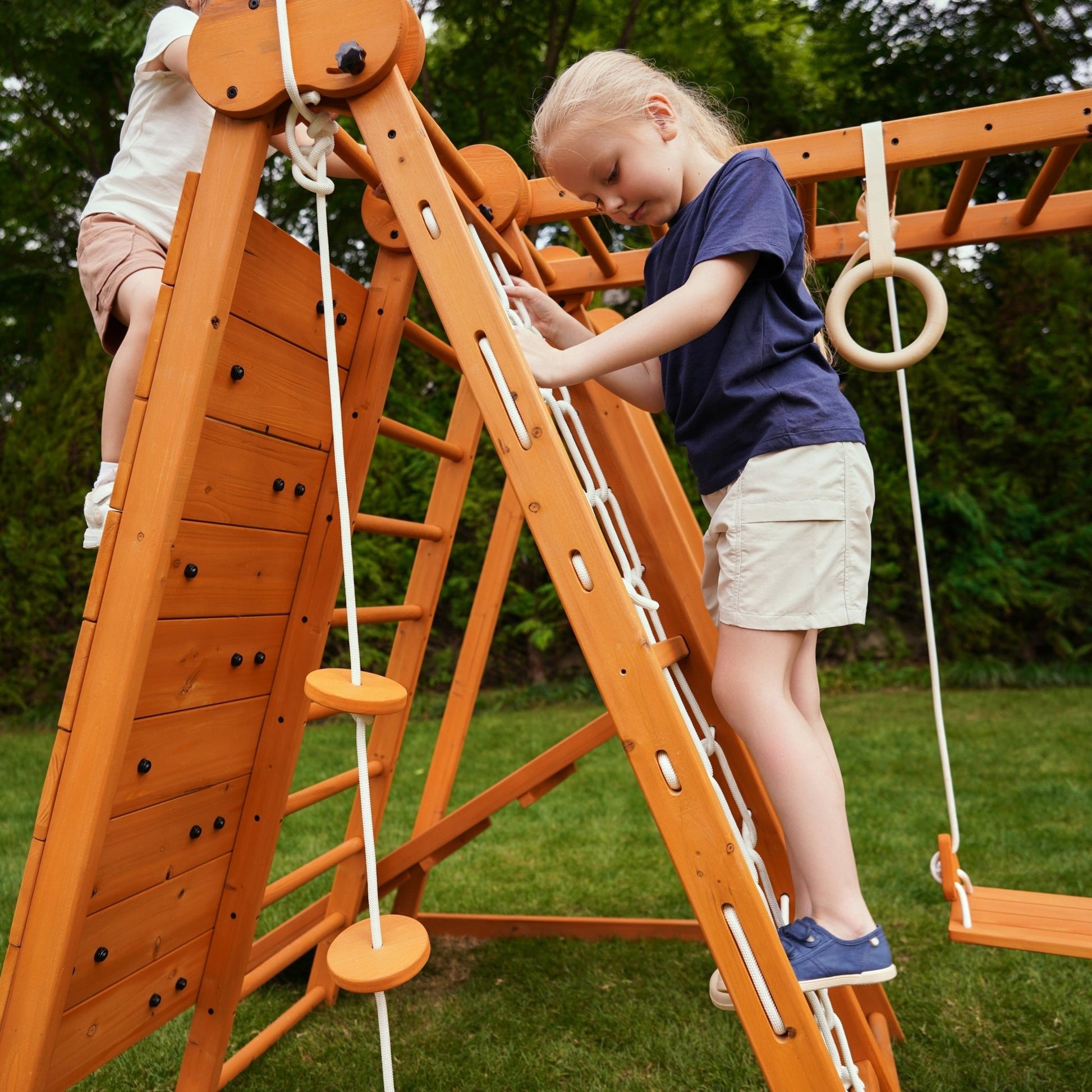 Chestnut - 8 - in - 1 wooden jungle gym for toddlers - The Nurturing Nook